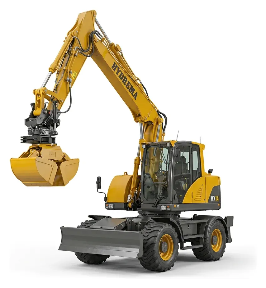 Hydrema MX14 Mobilbagger mit Schwenkgreifer